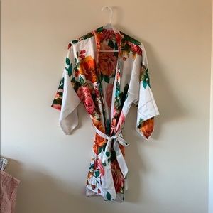 Satin Floral Robe